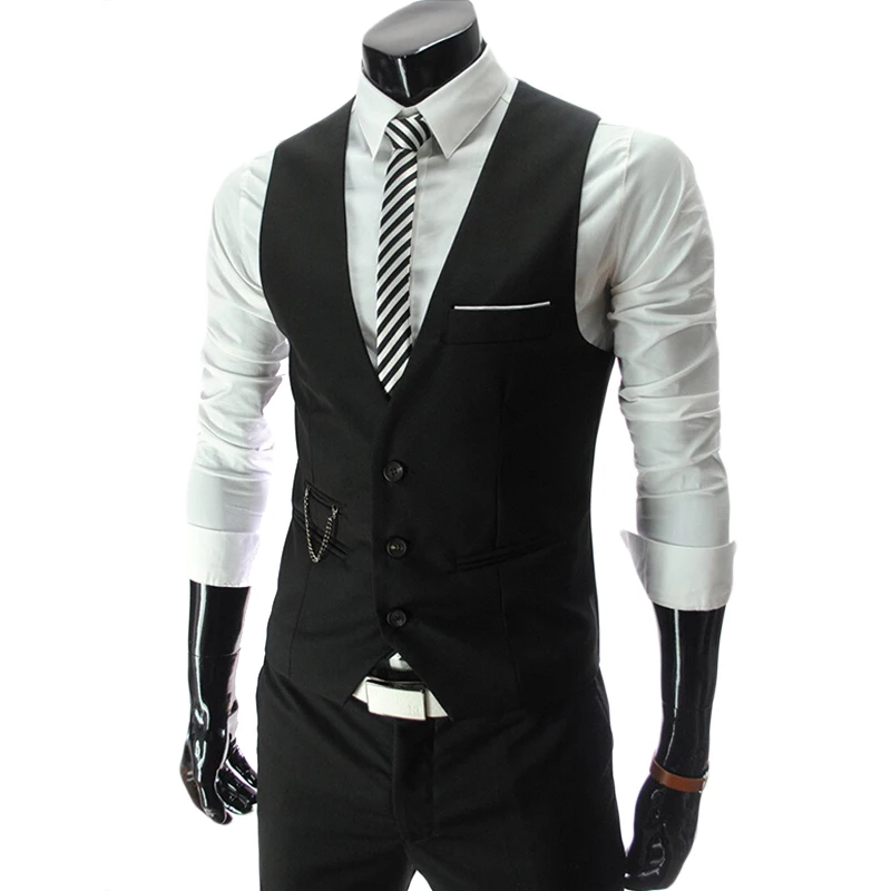 

JOOBOX Arrival Dress Vests For Men Slim Fit Mens Suit Vest Male Waistcoat Gilet Homme Casual Sleeveless Formal Business Jacket