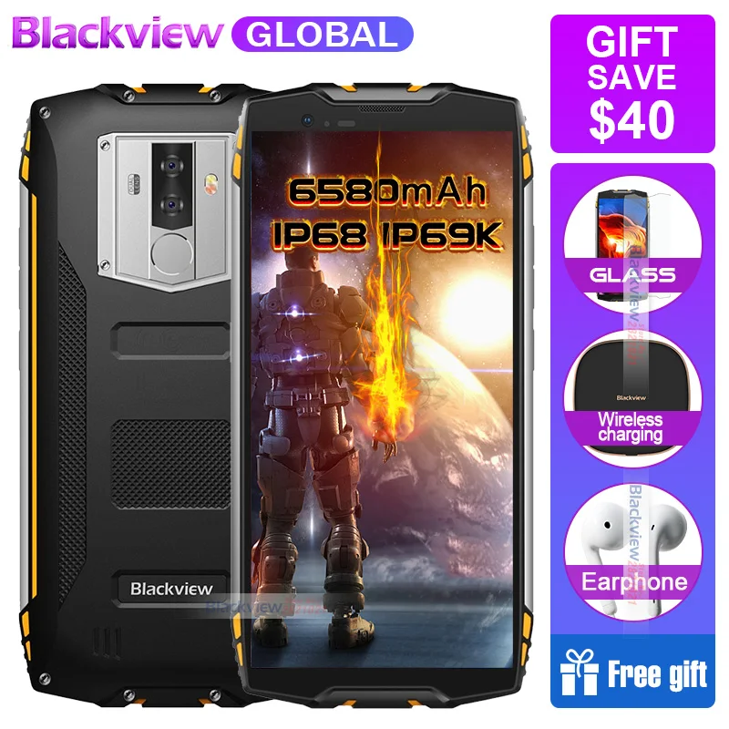 Смартфон Blackview BV6800 Pro 5," FHD MT6750T Восьмиядерный 4 Гб+ 64 Гб 6580 мАч Android 8,0 IP68 водонепроницаемый мобильный телефон