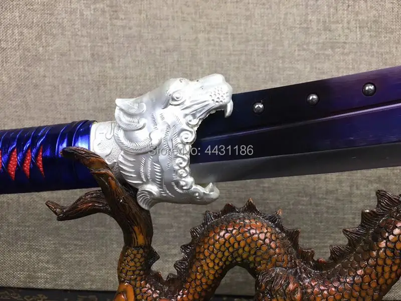 Китайский WuShu Broadsword KungFu Da Dao меч синий Высокоуглеродистая сталь лезвие острое для