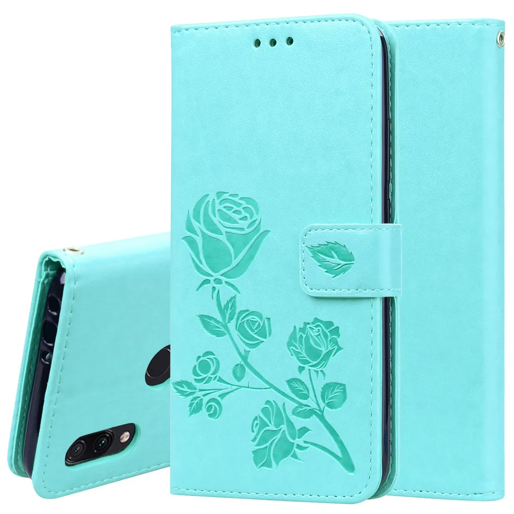

xiaomi Redmi 7 Case on Redmi 7 Case Flip 6.26 inch Luxury Rose Flower Pattern Leather Wallet Book Case for xiaomi Redmi 7 Cover