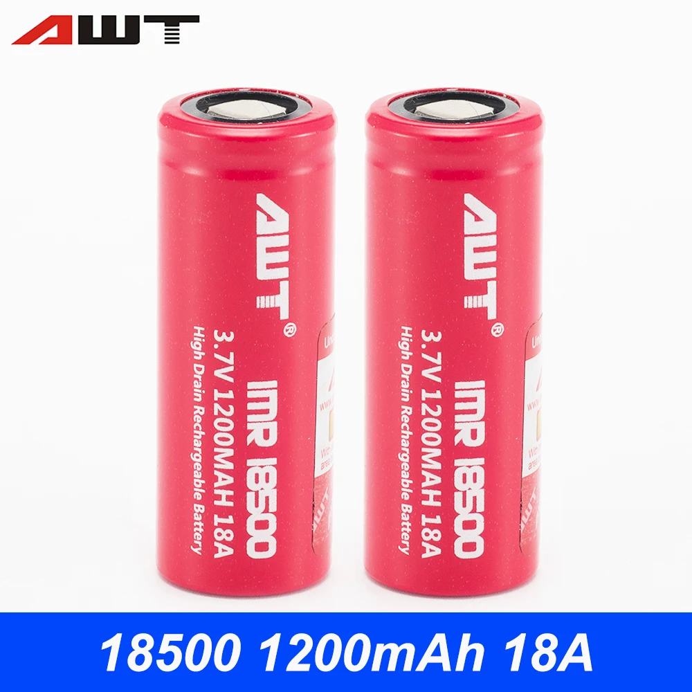 18500 батарея 1200mAh 18A AWT литий-ионная аккумуляторная батарея для камер светодиодный фонарик инструменты Детские игрушки электронная сигарета мод T051