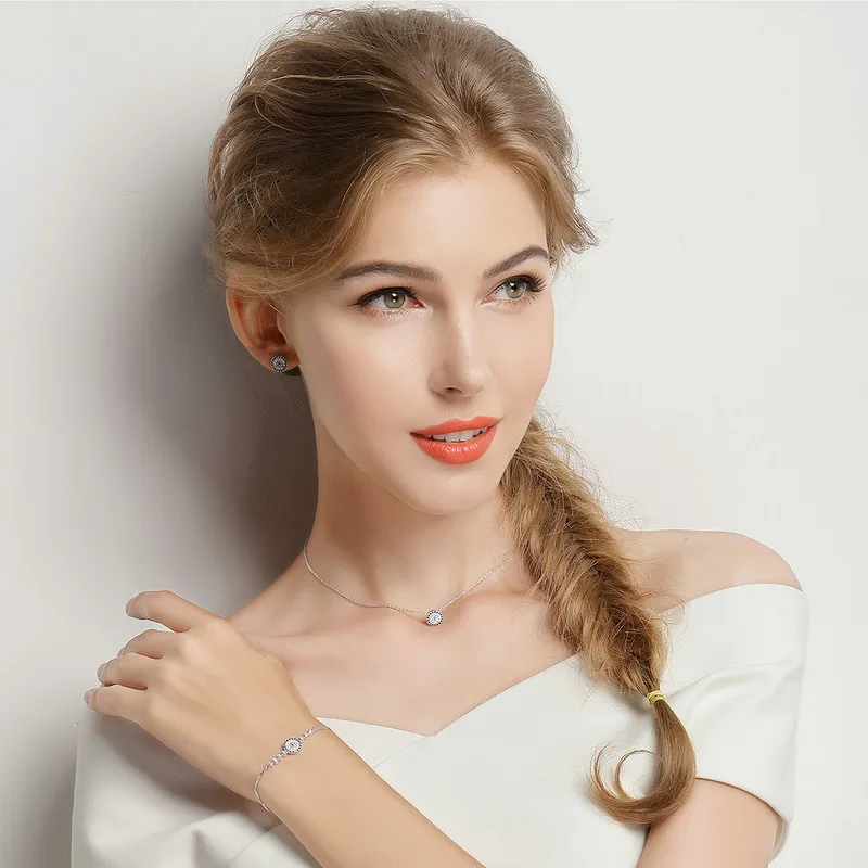 Женский браслет из серебра 925 пробы с синими глазами|bracelet jewelry|tennis braceletchain bracelet |