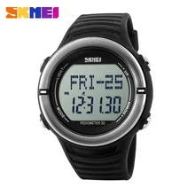 SKMEI новые модные брендовые спортивные часы для мужчин с круглым циферблатом, монитор сердечного ритма, будильник, хронограф, водонепроницаемые цифровые часы с подсветкой
