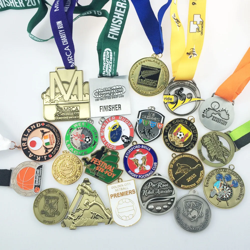 300pcs metal medal with custom logo and letters as sport medal for