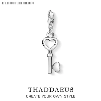 

Heart Love Key Pendants Charm 925 Sterling Silver Fit Necklace Women Key Shape Jewelry Collares 2019 Winter New Romantic Gift