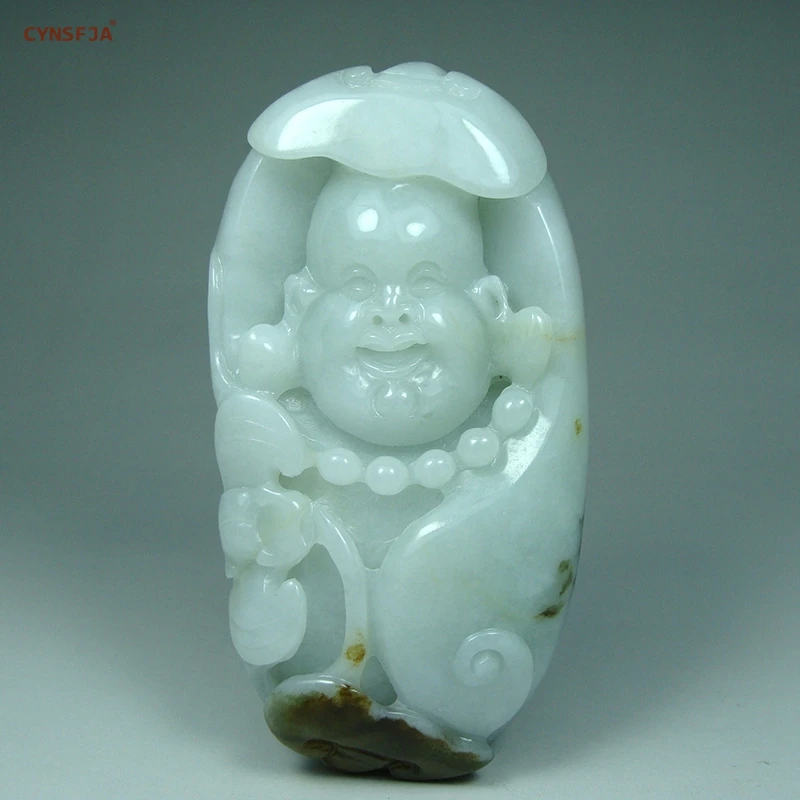 

Myanmar Emerald Charms Necklaces Lucky Buddha Jade Pendant Certified Natural A Grade Burmese Jadeite High Quality Birthday Gifts