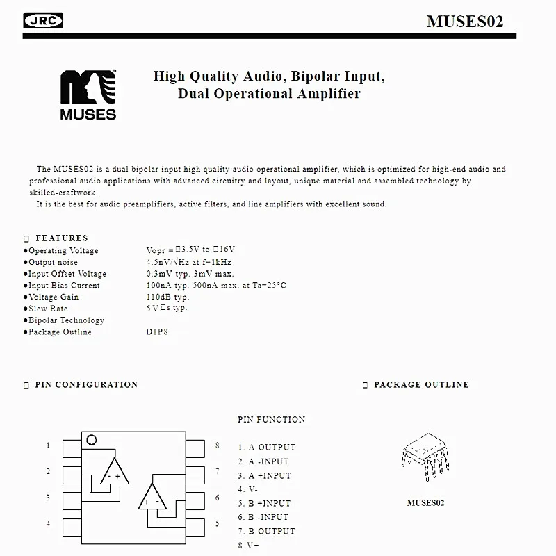 MUSES 01/MUSES 02 оп-усилитель двойной операционный усилитель для ЦАП предусилитель усилитель мощности Сделано в Японии