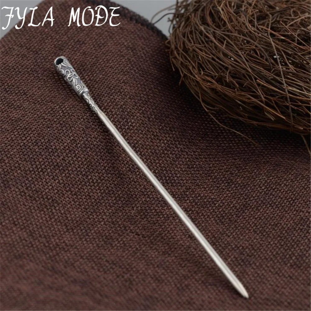

Golden cudgel Shape Hair Sticks 100% Pure Real Silver Jewelry Thai Silver Women Hair Sticks Fine Quality Best Gift Jewelry CYG01