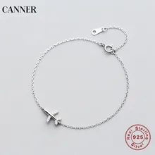 Canner 925 пробы серебряные ювелирные изделия браслет женский кристалл самолет браслет и браслеты регулируемый для женщин подарок