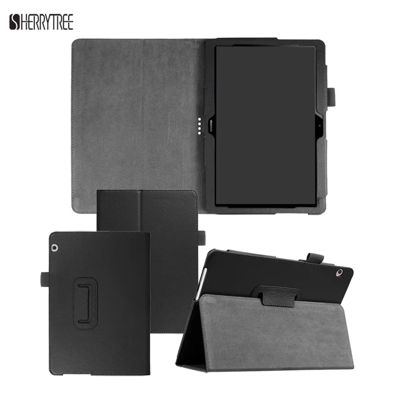 Litchi 9.6'' Tablet Folding Stand PU Cover Case For Huawei Mediapad T3 10 Protective Skin 100PCS/Lot