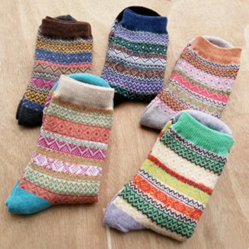 

10Pairs/Lot winter new two-way women socks rabbit wool socks high-end comfortable national wind super soft wool socks wholesale