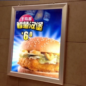 

SILVER FRAME SINGLE SIDE LED CLIP FRAME EDGE LIT MENU BOARDS FOR FAST FOOD STORE/RESTAURANT