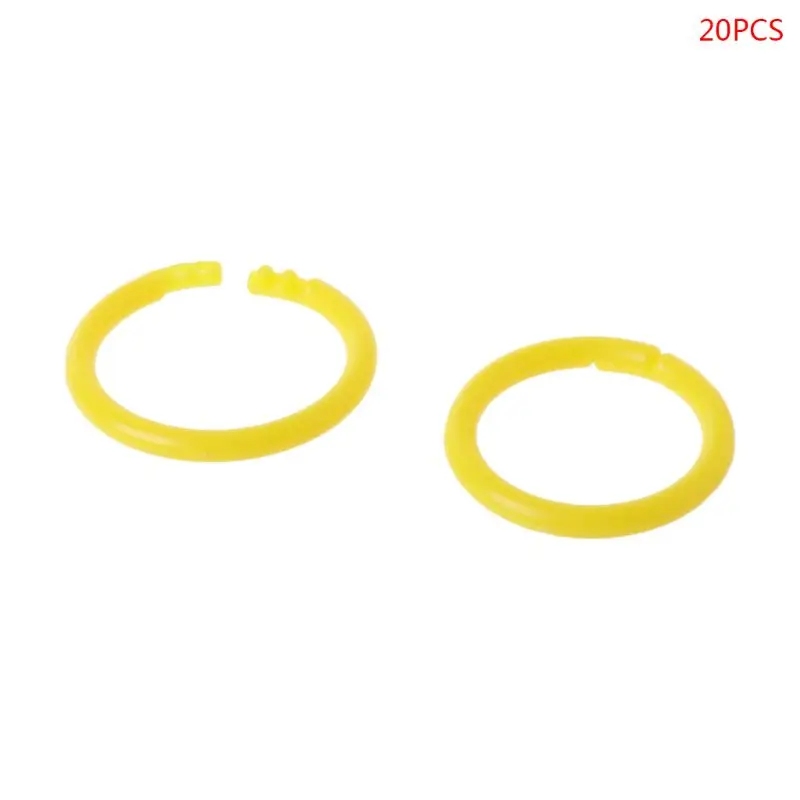 20x креативный пластиковый круг, многофункциональное кольцо-скоросшиватель для рукоделия, скрапбукинга, альбома, книги, офиса - Цвет: Цвет: желтый