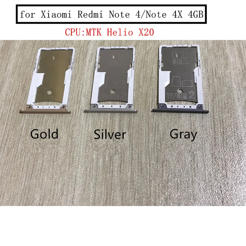 

for Xiaomi Redmi Note 4/ Note 4X 4GB Card Tray Holder SIM Card Micro SD SIM Card Slot Adapter Replacement Repair Spare Parts