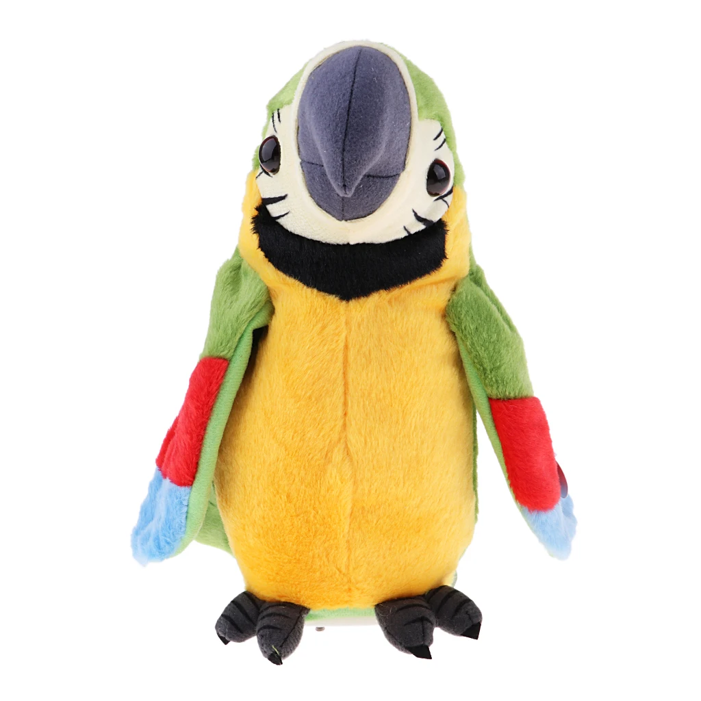Plush Stuffed Toys Bird Parrot Cartoon Talking Singing 120 Songs Soft Toy For Baby Kids Children, Green