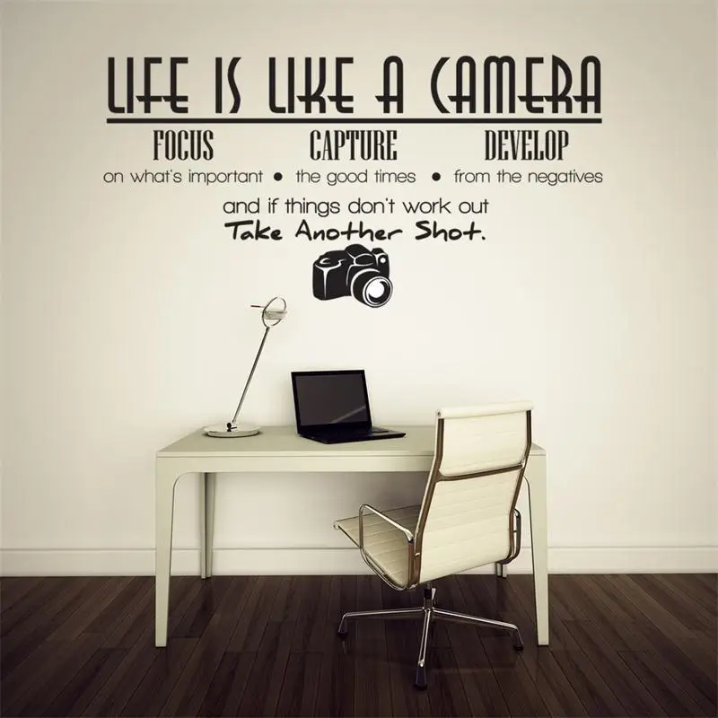 Настенные наклейки Life is a camera quote виниловые для домашнего декора фотографии Декор