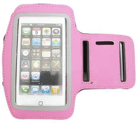 Для iphone 5 водонепроницаемый тренировочный чехол с кистью для спортивного зала для Apple iphone 5 5S 5G держатель+ слот для ключей повседневные спортивные аксессуары повязка на руку - Цвет: Розовый