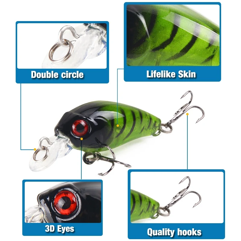 SEAPESCA البسيطة طعم بلاستيكي 40 مللي متر 3.5g طعوم صيد سمك البلمة إيسكا الاصطناعي الصلب Wobblers نابض بالحياة Crankbait اليابان الأسماك JK24