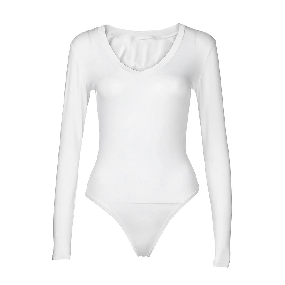 2019 جديد عصري المرأة الصلبة اللون الخامس الرقبة تمتد طويل كم يغرق قمم مثير بذلة الساخن بيع نحيل داخلية للسيدات