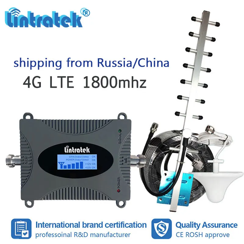 

Lintratek 1800mhz 2G 4G Cellular Signal Booster GSM LTE DCS 1800 Repeater Amplifier Cell Phone Ceiling Antenna 10m Kit Data #dd