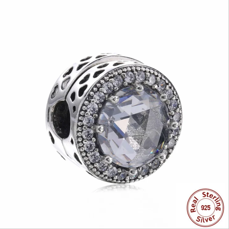 

Free shipping Authentic 100% Real 925 Silver Radiant Hearts Clip Charm Fit Original pandora Bracelet Bangle Bead Diy jewelry