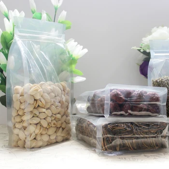 

50pcs/lot Sizes cm PET Material transparent 8 Sides Gusset zipper Plastic storage bags snacks storage bag Retail packages resel
