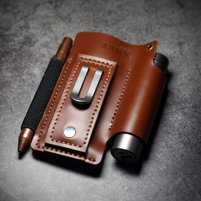 

First layer cowhide EDC waist holster multi-function portable storage leather goods tool storage Multi-color optional