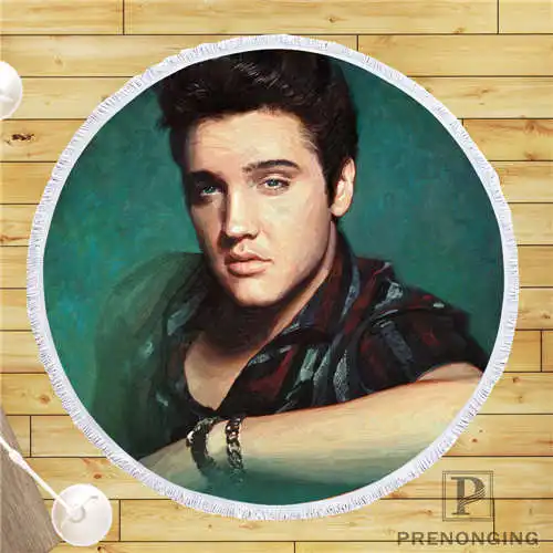 

Custom DIY Customized Microfiber Fabric elvis_presley (1) Round Beach Blanket Towel Printed on Demand 150cm #19-01-28-1-4