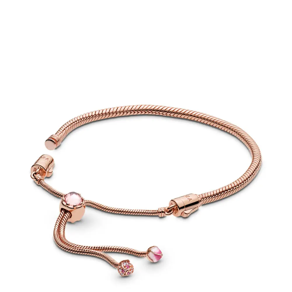 

BEST 100% 925 Pure Silver Original Charm Peach Blossom Series 588093NCCMX Feminine Charm Bracelet Free Shipping