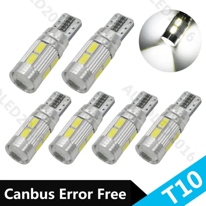 6 шт. автомобильный Стайлинг T10 5630 10smd Led Canbus Smd светильник W5W лампа без Obc Ошибка