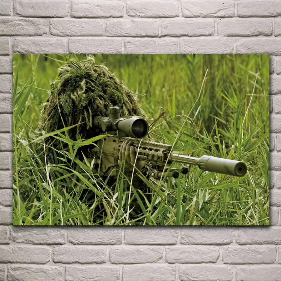 لوحة قنص جندي عسكري زخرفة صور لغرفة المعيشة ديكور منزلي حديث إطار خشبي ملصق Kb315 Frame Poster Modern Decorwood Poster Aliexpress