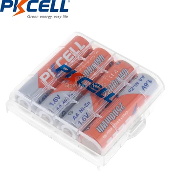 

4PCS 1.6V NI-ZN AA 2500MWH batteries rechargeable battery and 1pcs battery box for Game machine,toy,Flashlight