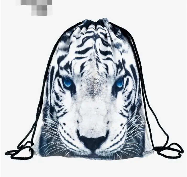 1 шт. леопардовый кот Тигр 3D печать рюкзак сумка mochila feminina на шнурке школьный