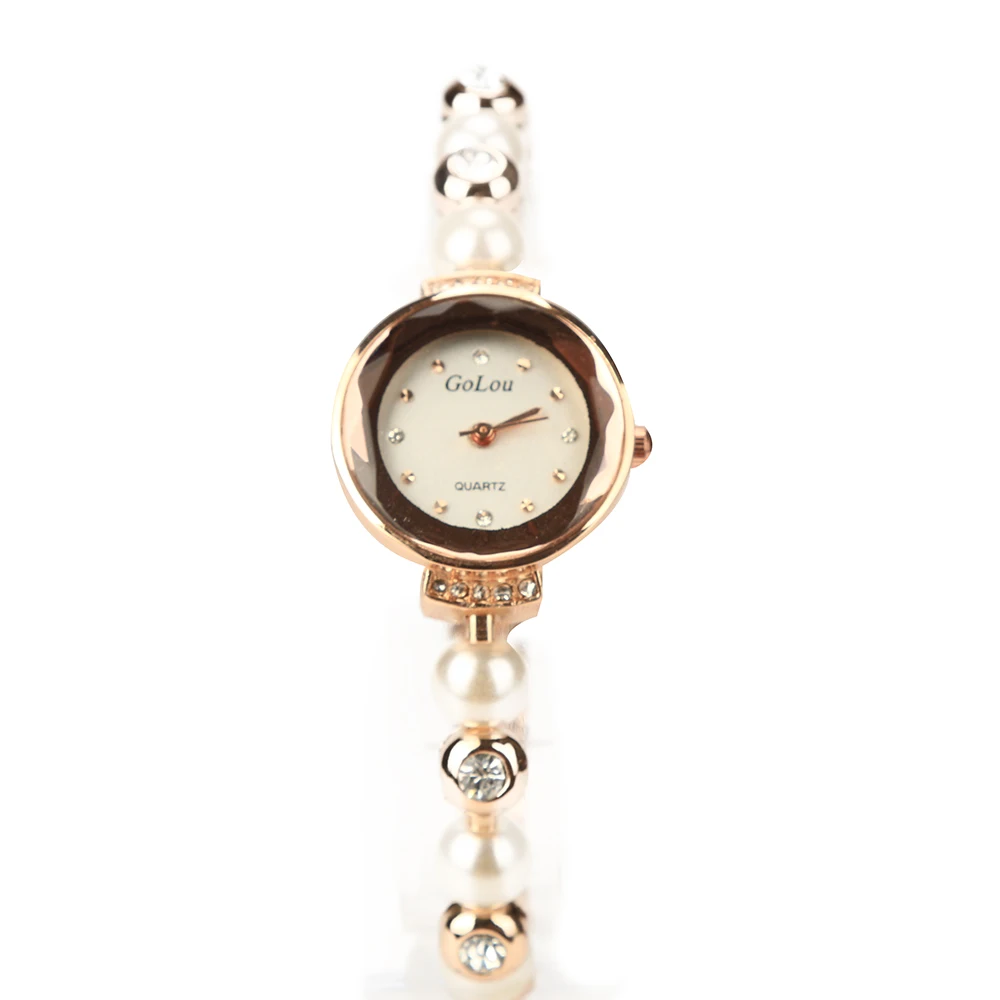 Горячая Распродажа, часы-браслет из розового золота с жемчугом, женские модные часы с кристаллами, кварцевые наручные часы Relojes Mujer G-zz