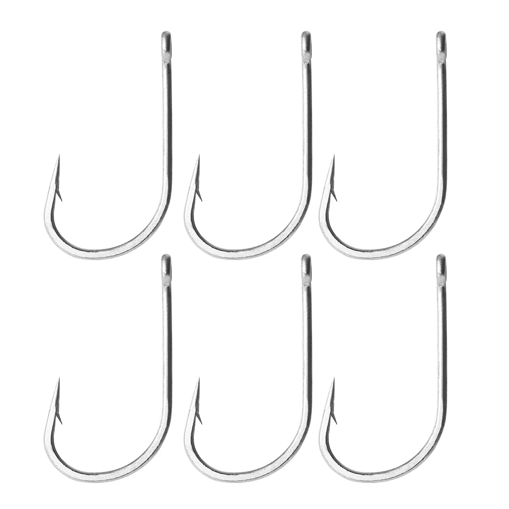 50PCS Fishing Hooks Stainless Steel Barbed Hook Fishhooks Sea Fishing Hooks