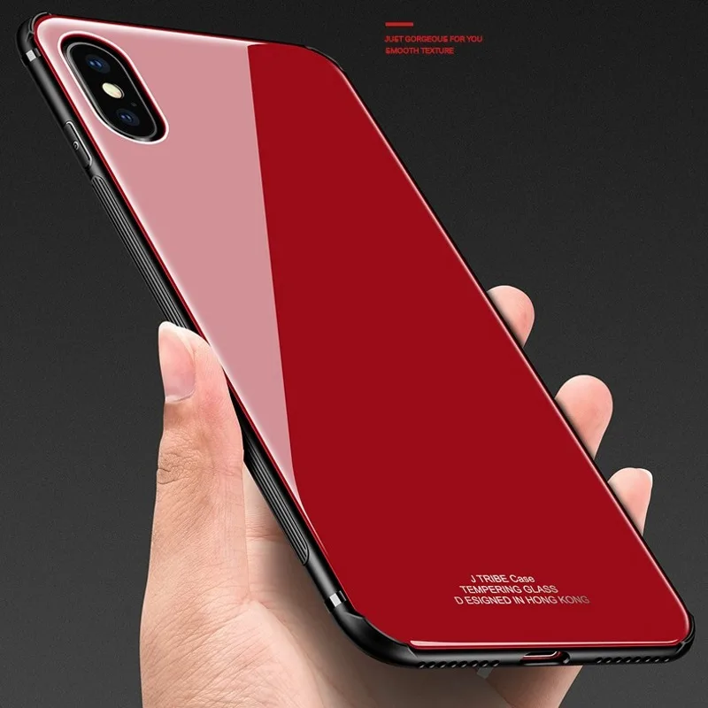 Glass Case For Iphone XS MAX 6.5 inch Tempered Glass Back Case for