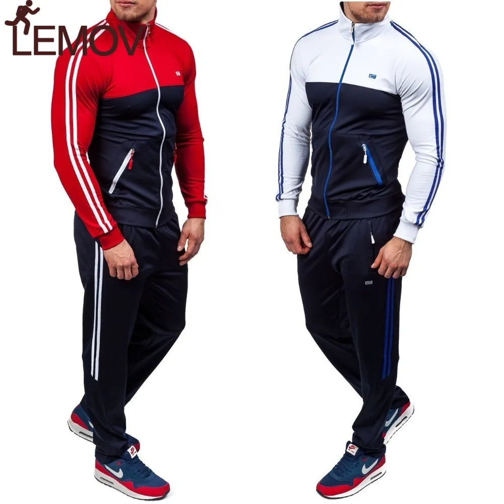 

2019 Men' Fashion Jacket Sport Pant 2 Pieces Set Plus Size 4XL Sportswear Men Tracksuit Sweatsuit Camisas Hombre De Ejercicios