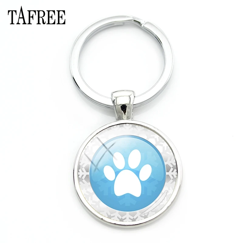 

TAFREE Cute Footprints Round Keychain Exquisite Key Ring Unique Design Trending Picture Accessories & Ornaments ZZ50
