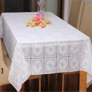 

Free Shipping 003 White Blue cheap PVC tablecloth tea Cup Mat Table Cover Tabl e Runner water oil proof dining table cloth