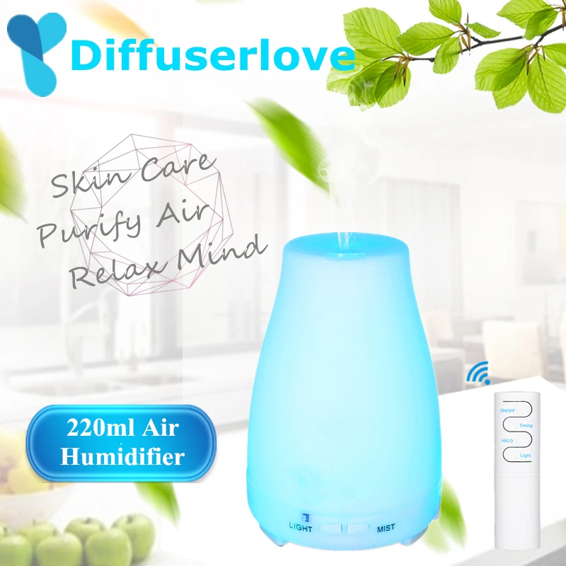 

Diffuserlove 220ML Ultrasonic Air Humidifier Remote Control Electric Aromatherapy Essential Oil Diffuser With LED Light