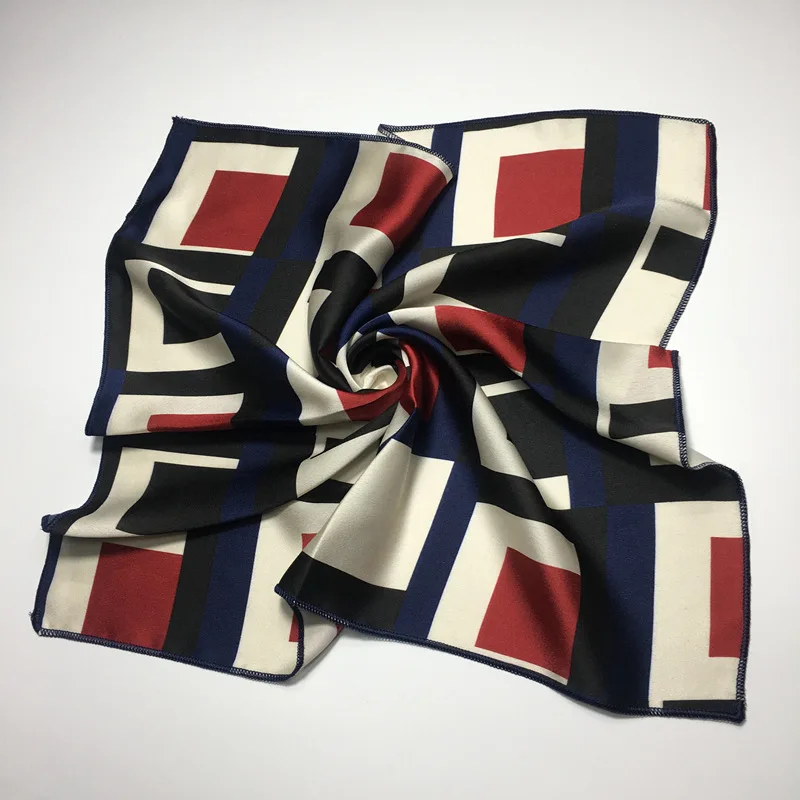 Роскошный брендовый женский шелковый шарф квадратный декоративный Многофункциональный маленький шейный платок для офиса женский платок подарок