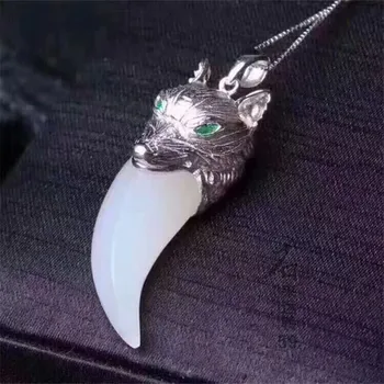 

Natural hetian stone lupus pendant for men and women/1