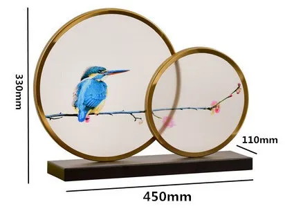 Домашний декор художественный дизайн абстрактные поделки облачно птица круг магазин подарок на продажу металлические поделки художественный Декор Креативный дизайн рекламные - Цвет: one set with bird