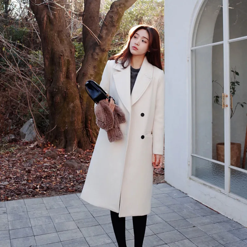 

2018 the new anti season Mao coat, spring and autumn thickening women's wear, medium length student double faced woolen coat
