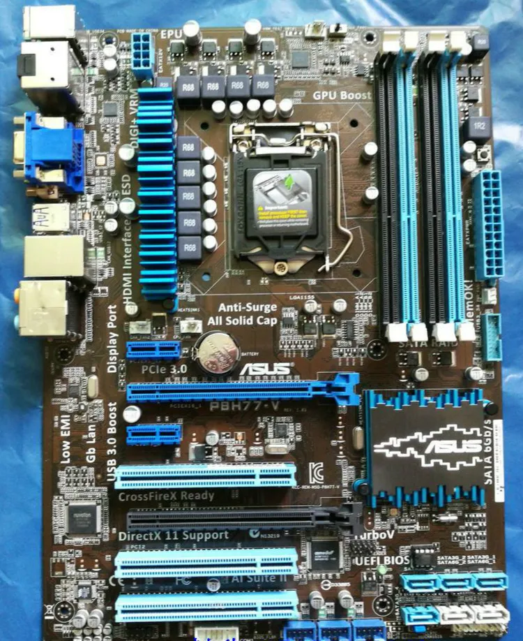 Б/у Материнская плата Asus P8H77 V H77 LGA 1155 22nm i3 i5 i7 DDR3 32G SATA3 USB3.0 ATX распродажа| |