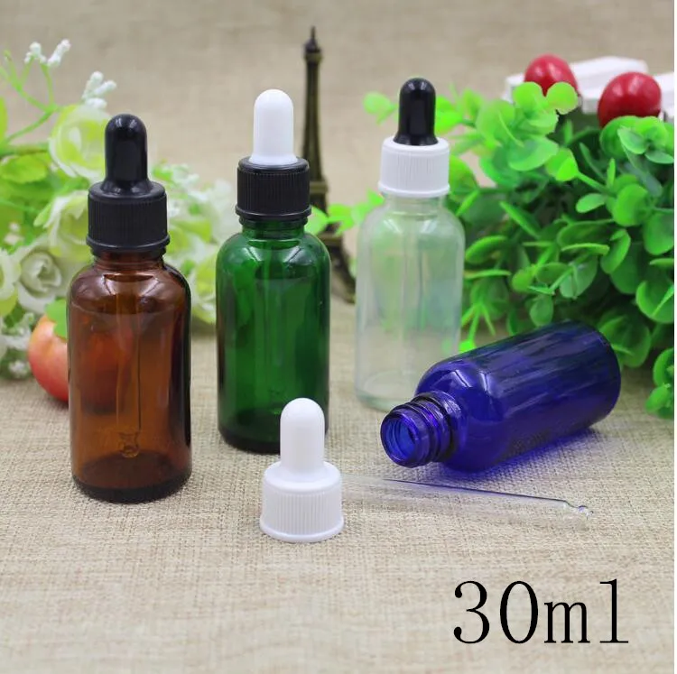 

Free Shipping 30ml Empty Essential Oil Glass Dropper Bottles New Style Top Grade Parfume Liquid Packaging Cosmetic Containers