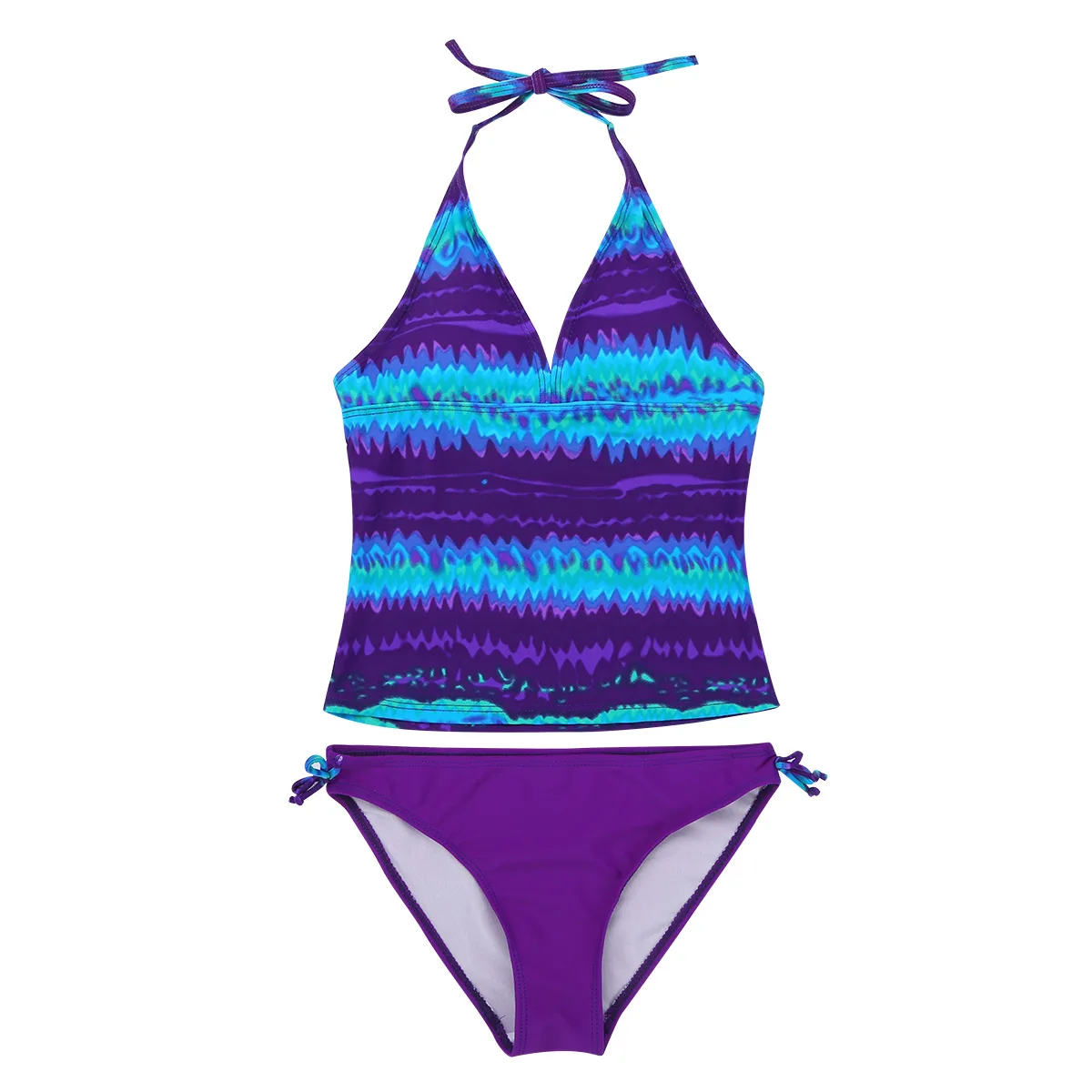 MSemis Big Girls Youth 3pcs Tankini Swimsuit Top with Bottom Shorts Sets Swimming Bathing Suits