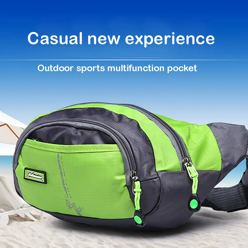 

Men Women Waist Bag Outdoor Sports Travel Crossbody Shoulder Chest Waist Pack handbag on the belt bum bag fanny pack
