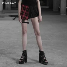 Панк рейв Панк сетчатый материал асимметричный дизайн Возраст уменьшенная половина юбки готический рок мода бутик женская одежда