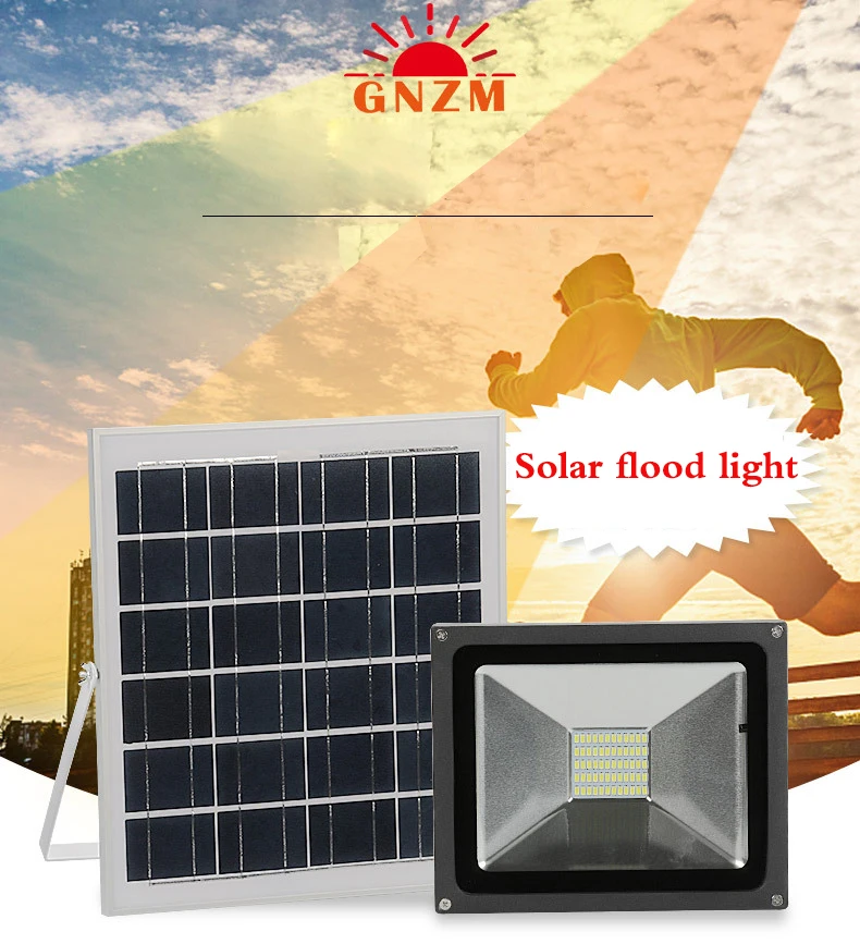 

50 W Solar flood light intelligent timing remote control outdoor waterproof road lighting garden light home solar wall lamp